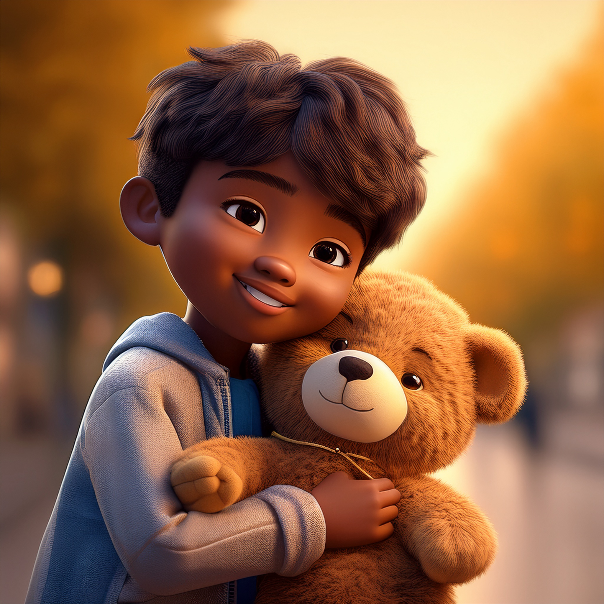 Child with Teddy AI companion